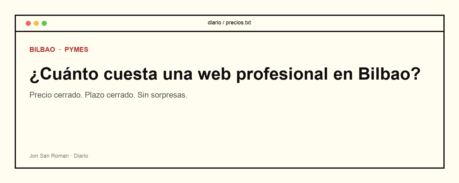 ¿Cuánto cuesta una web profesional en Bilbao?