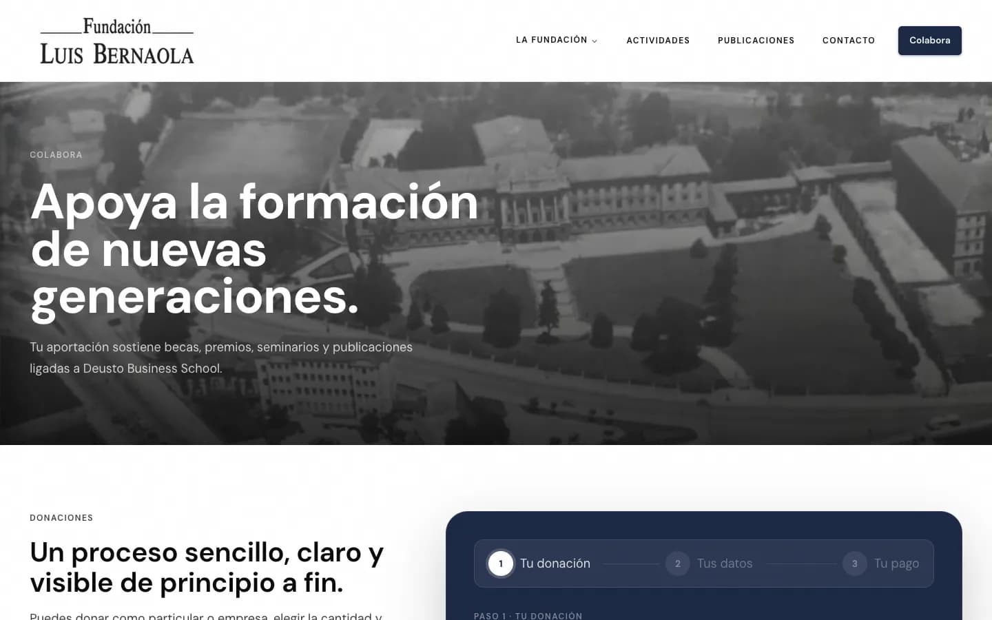 Fundación Luis Bernaola: funcionalidad representativa del proyecto