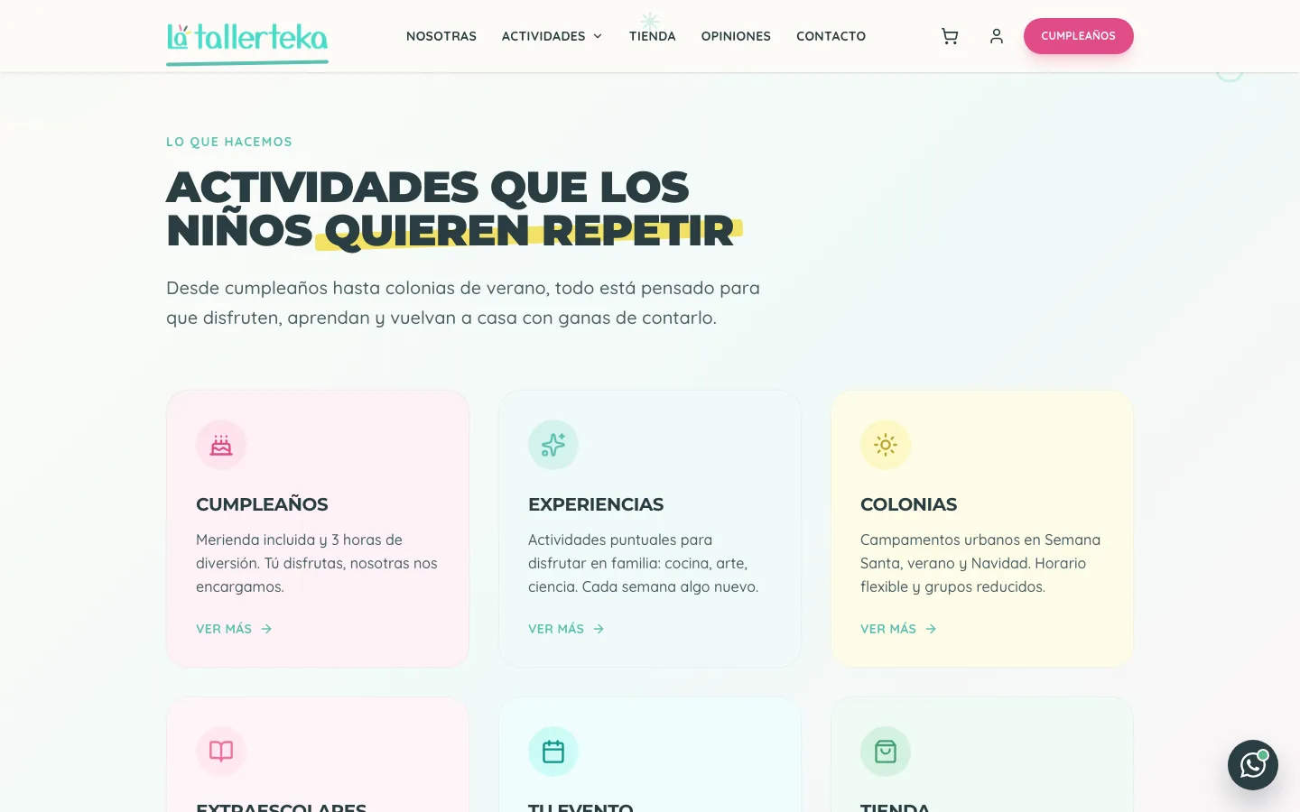 La Tallerteka: funcionalidad representativa del proyecto