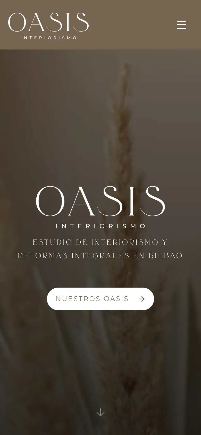 Oasis Interiorismo: vista principal adaptada a móvil